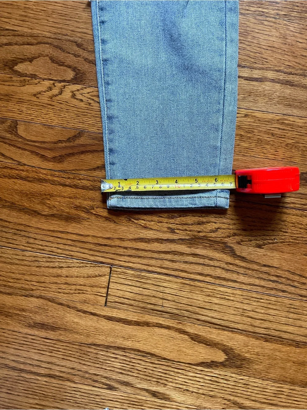 Celebrity Pink Blue Denim Jeans with Gold Accent Button